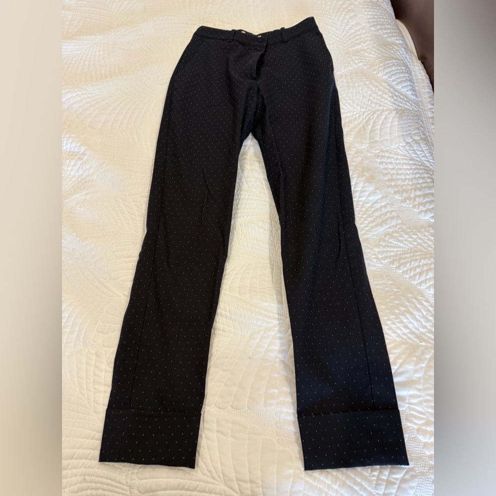 Mango Black Patterned Dress Pants